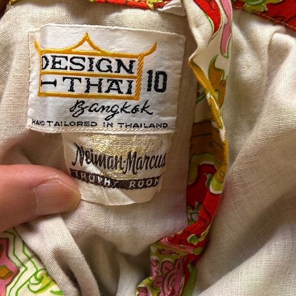 Vibrant Patterned Shirt and Pants set: Design Thai by Neiman Marcus Trophy Room - Picture 5 of 7